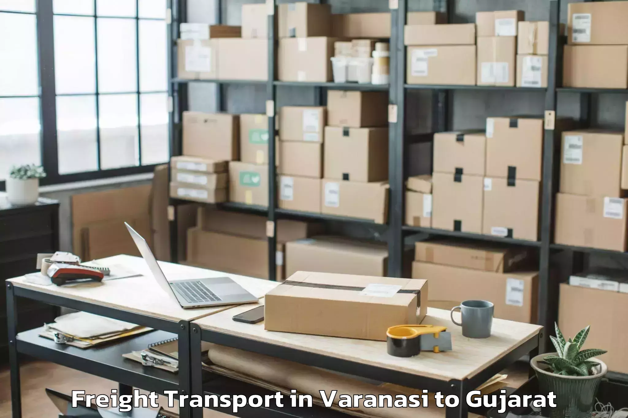 Top Varanasi to Vadnagar Freight Transport Available